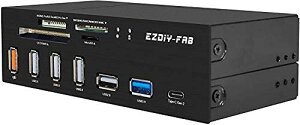 EZDIY-FAB 5.25٥PCեȥѥͥ¢ɥ꡼USB 3.1 Gen2 Type-CݡȡUSB 3.0