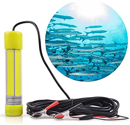 集魚灯 led水中集魚灯 集魚ライト 20W 12v 24v兼用 高光度120LEDs搭載 6M電源コード 収納ポーチ付 ホワ..