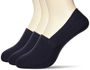 [グンゼ] 靴下 ソックス 脱げない BODYWILD ボディワイルド フットカバー 3D 立体縫製 深履き 同色3足組 メンズ ブラックネービ