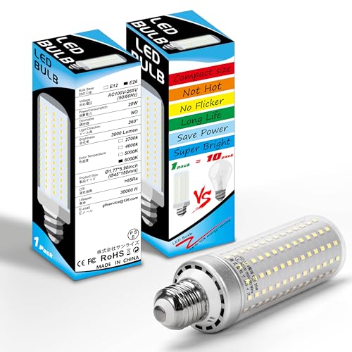 2個入 LED電球 E26口金 20W 3000lm LEDコーンライト トウモロコシ型 ガレージライ...