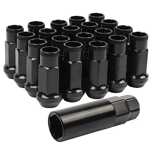 M12 x P1.5 高さ48mm スチール製 ホイールナット タイヤナット レーシングナット ホイールロックナット 20個セット 貫通ナット