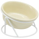 猫 食器 300ml 陶器製 15度の傾斜 猫用フードボウル 食べやすい 頸椎を保護する 犬 食器 餌入れ 水入れ ペット食器 猫 犬 取り外し
