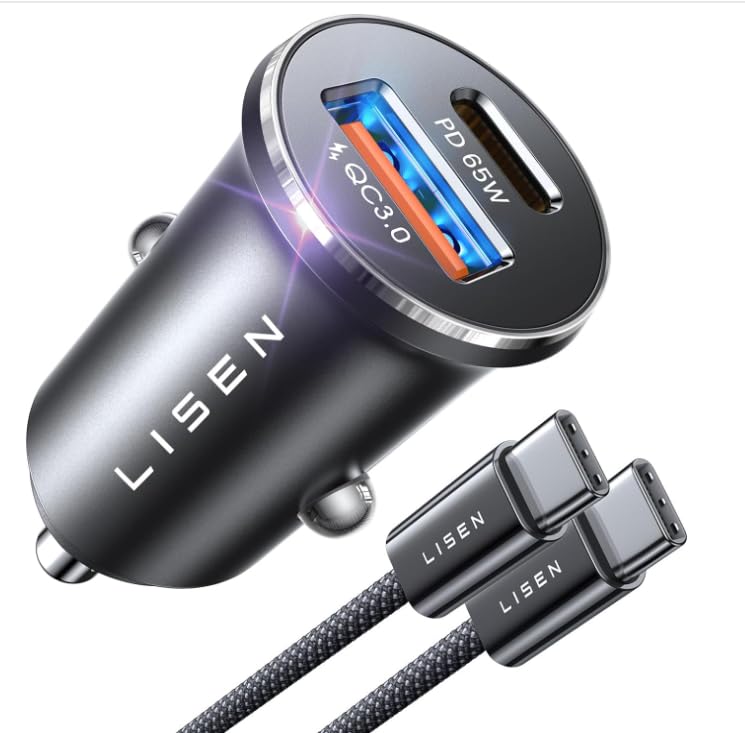 LISEN 95Wシガーソケット usb-c 2ポート シガーソケット 急速充電 95W&最速充電速度 12V/24V車対応 シガーソケット u