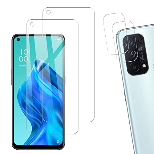 ・ OPPO Reno5 A ・・Size:OPPO Reno5 A・対応機種OPPO Reno5 Aガラスフィルム2枚 + カメラフィルム2枚。注意この電話の画面の端は湾曲しているため、保護フィルムのサイズが丁度良い場合、しっかりと貼り付けられず、白いエッジやシェルとの干渉などの問題があるため、保護フィルムは画面よりも小さいです。・9H硬度・日本製ガラス素材日本旭硝子製ガラス素材採用 最上級強度のガラスを使用し表面硬度は9H。万が一スマホを落としてガラスが割れても、 ガラス破片が飛び散らないような安心設計。 飛散防止 、ガラス破片から守ります。・申し分ない透明感：画質を徹底して追求するため、最高級のガラスをし、透過率を実現しました。透き通ったガラスフィルムに多層フィルタフィルムを採用し、素晴らしい透明度を確保して、一体感になって、まるで貼っていないみないような感覚で携帯の美しさはそのままにお楽しみいただけます。・指紋防止、高感度タッチガラスフィルムには撥油コーティングが施されており、指紋や汚れなどに強くなめらかな操作感を実現、付着した汚れな