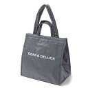 DEAN & DELUCA クーラーバッグ グレーL リニューアル 保冷バッグ ファスナー付き コンパクト お弁当 ランチバッグ