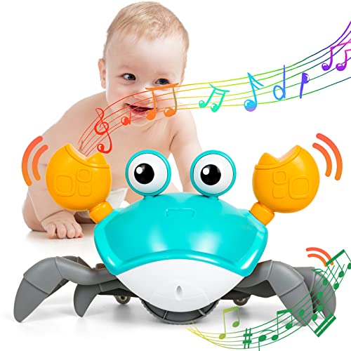 BEDILE 子供向け カニおもちゃ 音楽這うカニ おもちゃ 電気カニのおもちゃ USB充電式 赤ん坊おまちゃ 自動的に障害物を回避 LEDライ