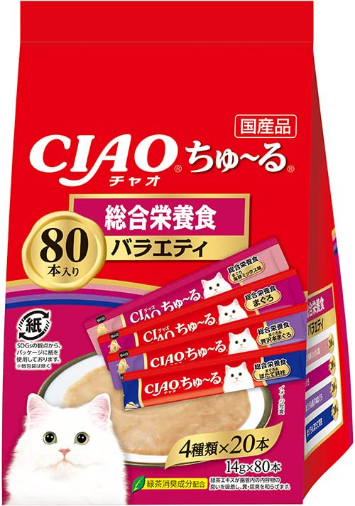 チャオ (CIAO) ちゅ~る 総合栄養食バラエティ 80本