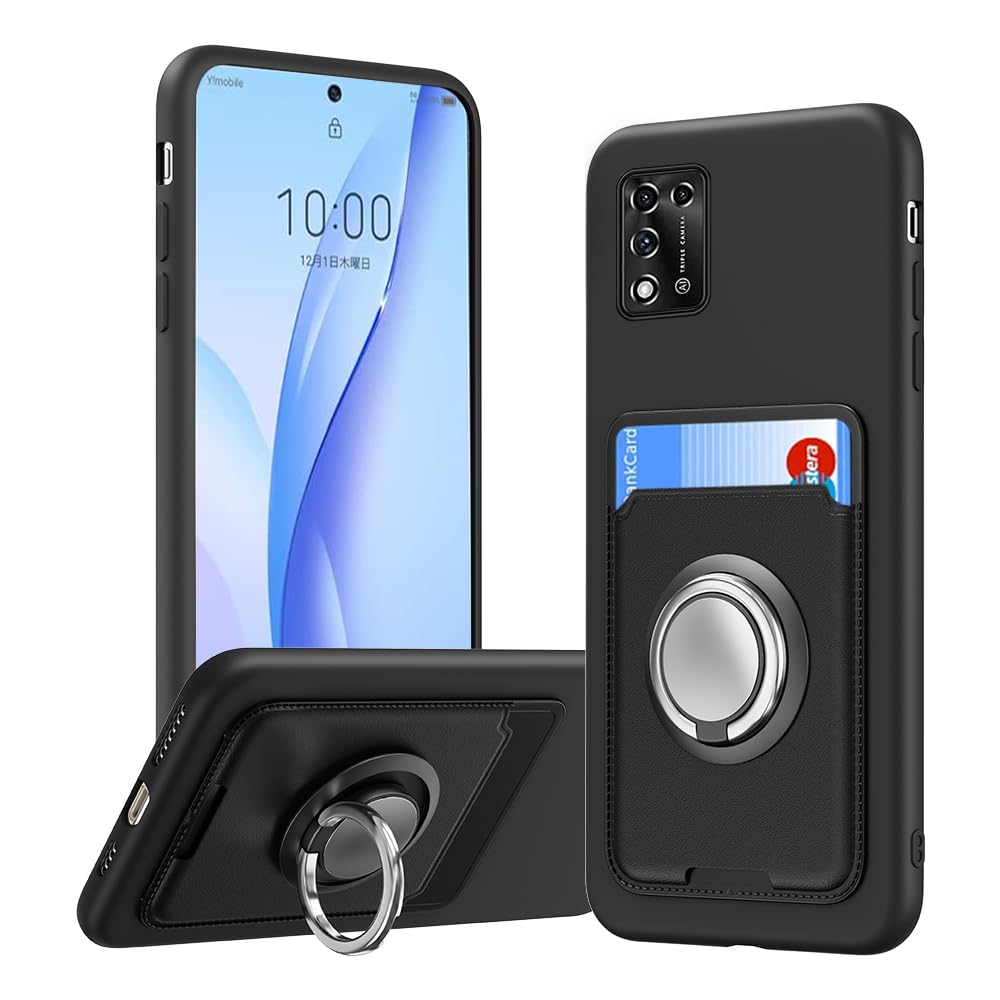 ZTE Libero 5G III ケース カード収納 リング付き 保護カバー リベロ 5G III A202ZT スマホケース リング スタン