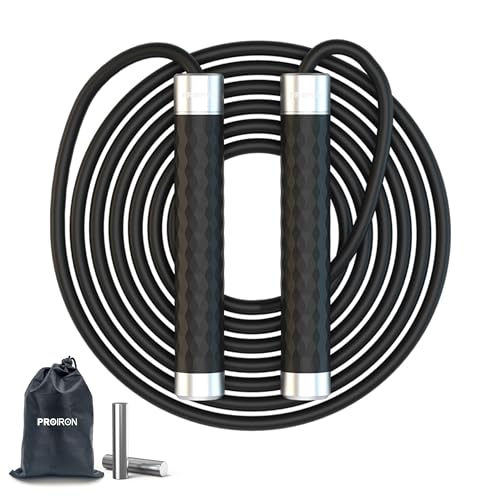 PROIRON 縄跳び ダイエット 重い トレーニング用 大人用 なわとび アルミニウム製ハンドル 収納袋付き