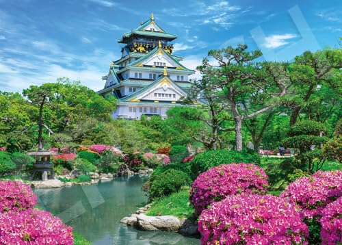 大阪城と日本庭園-大阪/-/07-467s・Color:大阪城と日本庭園-大阪・ピース数：500・完成サイズ：38×53cm　対応パネルナンバー：5-B・500ピースのジグソーパズル！商品を完成させると38×53cmになります！（パネルNo...