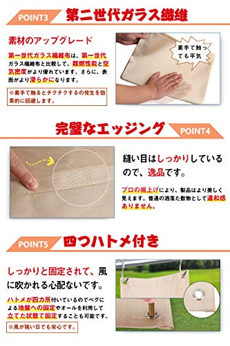 焚き火シート スパッタシート 焚き火台シート100*100cm耐熱 溶接 耐火 防火 防炎 ガラス繊維 キャンプ 芝生保護 薪ストーブ バーベキ