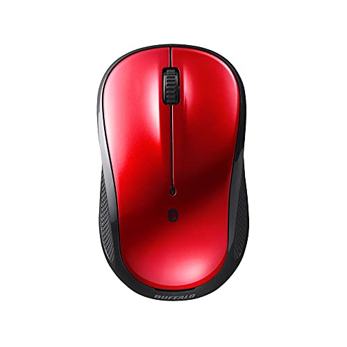 バッファロー Bluetooth Blue LED 静音 3ボタン マウス レッド Windows/Mac/Chrome/Android/iOS