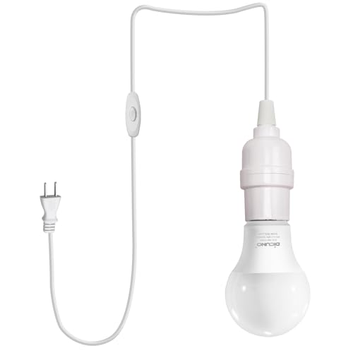 DiCUNO コード付きソケット E26口金 LED電球付き 昼白色 60W形相当 4m 電球ソケット ペンダントライト コンセント スイッチ付