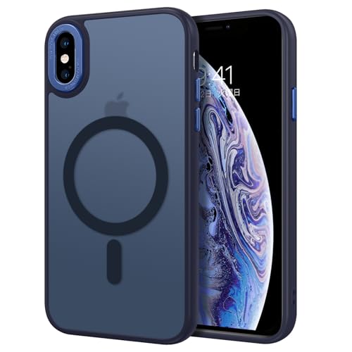 DOMAVER iPhone X/iPhone XS 用 ケース Magsafe対応 ワイヤレス対応 半透明 傷に強い背面 滑り止め 黄ばみなし