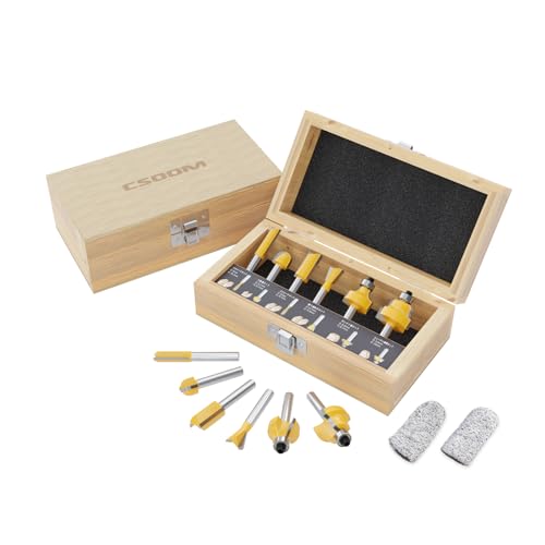 CSOOM 6ピースセット シャフト径6mm 木工用トリミングビット プロフェッショナルセット 超硬ルーター ..