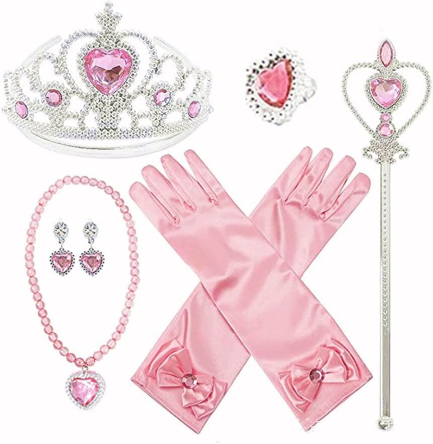[Be-Unique] プリンセス アクセサリー おもちゃ セット ティアラ ブレスレット ネックレス スティック イヤリング リング 手袋 変