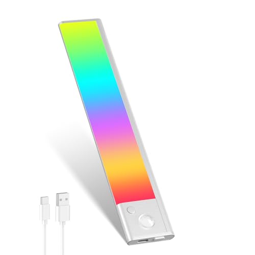 人感センサーライト LEDセンサーライト 23cm バーライト カラフル＆昼白色 無段階...