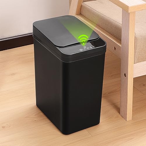Square Shape - スリム ゴミ箱 自動開閉 15L 自動ゴミ箱 電池式 蓋付き ダストボックス 幅18.3×奥行26.8×高さ36cm ゴミ箱 おしゃれ 袋が見え