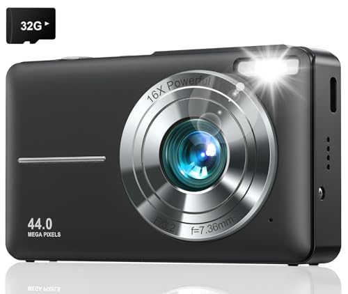 Lecran デジタルカメラ デジカメ 4400万画素 1080P動画撮影 オートフォーカス AF機能 HDカメラ 手ブレ..