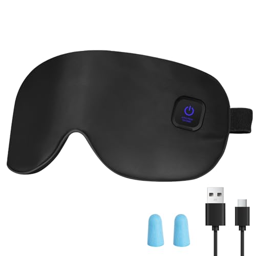 ホットアイマスク USB 充電式 アイマスク シルク 圧迫感なし コードレス リラックス 遮光 温度調節 自動電源オフ 安全保護 睡眠/昼休み/