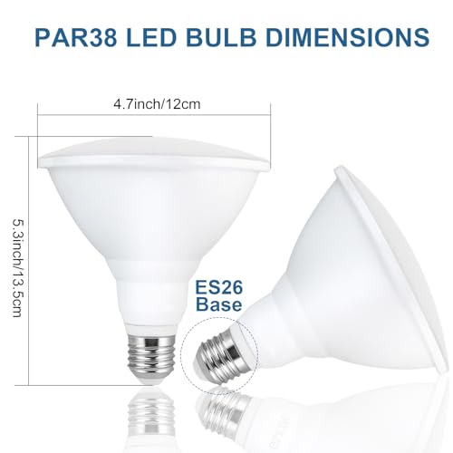 Yisau LED 電球 E26口金 昼光色 6000K 非調光型 180W形相当15W ビーム電球 IP65 防...