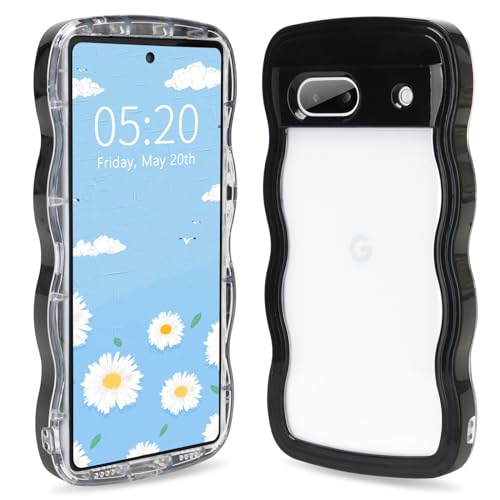NewnugdsGoogle Pixel7A ケース グーグルピクセル7a ケース 韓国 おしゃれ シンプル 波状エッジ 透明 2in1 pix
