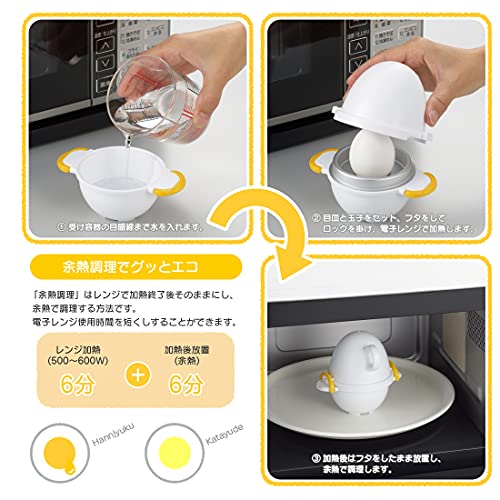 曙産業 レンジでらくチン! ゆでたまご 1個用 日本製 電子レンジで簡単ゆで卵作り 余熱調理で加熱時間を短縮 フタは安全2点ロック式 RE-15