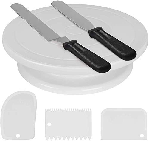 ケーキ 回転台 ケーキ 台 ケーキ作り用 ターンテーブル ベーキング ツール デコレーション用 ケーキスタンド 目盛り PPプラスチック 滑り止