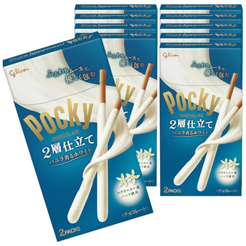 江崎グリコ ポッキー 2層仕立て バニラ香るホワイト 江崎グリコ 大容量 お菓子 おかし チョコ チョコレ..