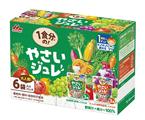 森永乳業 1食分のやさいジュレ 70g×6個 （2種類×3個) [ 1歳頃から たっぷり緑黄色野菜とくだもの 20種類の野菜とくだもの 詰め合わ