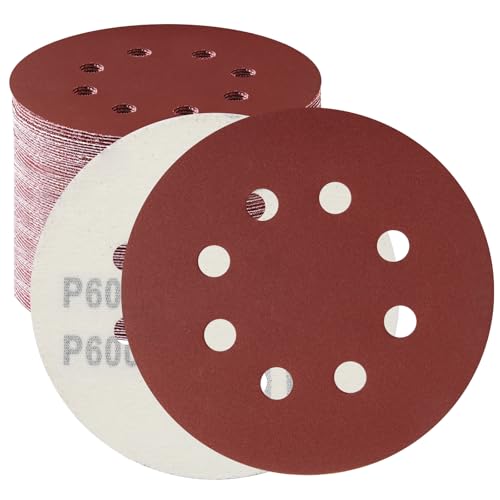 MORLARCO ランダムサンダー ペーパー 125mm 600番 50枚入セット サンダー ペーパー マジック式 8穴 サ..