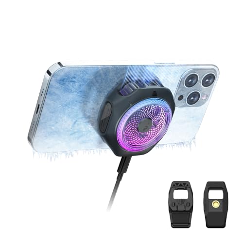 Rakuten - Black Shark 磁気式 スマホ 冷却 散熱器 4PRO RGB冷却ファン 取り外しなグリップ付きの携帯電話ラジエーター、静音 アプリ制御