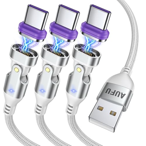 AUFU マグネット USB C 充電ケーブル 18W 16pin Type C ケーブル L字型 180°回転可1M / 2M / 2M3A急