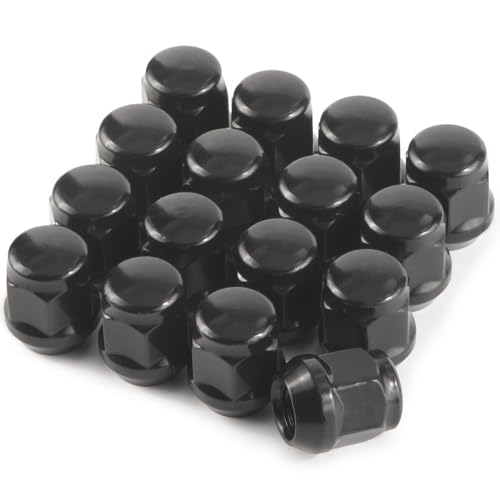 JiiinMiiin ホイールナット M12×P1.5 ショートナット 19HEX テーパ一座 軽自動車に対応 スチルナット ブラック 16個セ