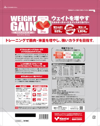 Kentai NEWウェイトゲイン アドバンス ストロベリー 1kg