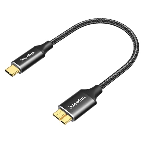 CLEEFUN USB C to Micro B ケーブル 短い/0.3m USB 3.1 10Gbps 高速データ転送 Type C to M