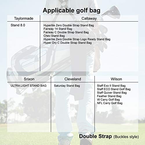 ゴルフキャディバッグ専用 ショルダーベルト 4点式 メタルフック*4 ストラップ クッション バックル ナイロン 肩掛け ナイロン 調節 負担を