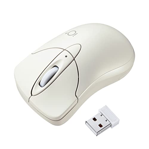 サンワサプライ マウス ワイヤレス 静音3ボタン ブルーLED 小型 イオプラスシリーズ アイボリー MA-IPWBS302IV