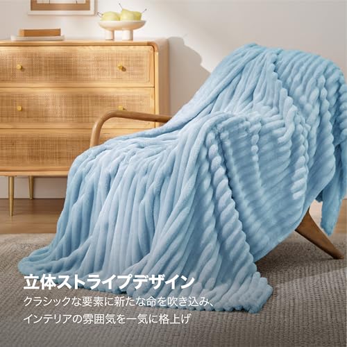 Bedsure ブランケット 毛布 シングル 冬用 おしゃれ ふわとろ ふわふわもうふ もこもこ 柔らかく肌触り 軽量 掛け毛布 洗える 寒さ対 [2]