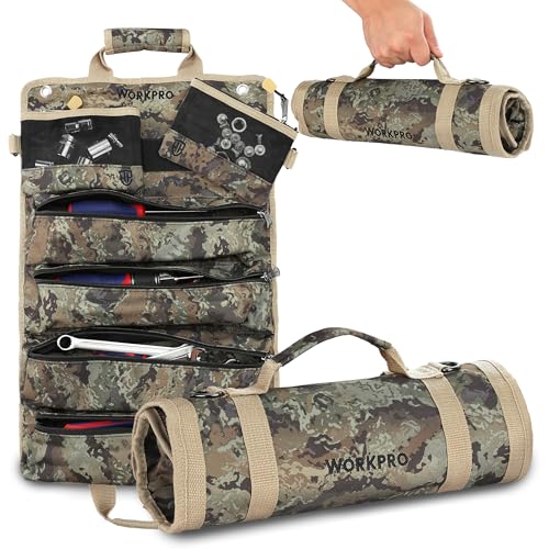 WORKPRO ツールロールバッグ 工具バッグ 工具袋 道具袋 高耐久 6つ収納ポケット 多目的 車載 家庭 大工..