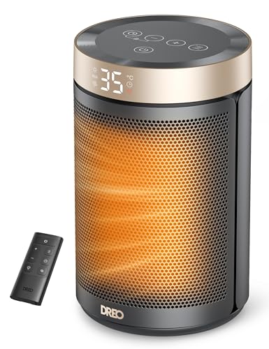 DREO セラミックヒーター 小型 足元ヒーター・2025冬新型 電気ファンスヒーター 軽量 ECO恒温モード 節電40% 1200W~10畳/