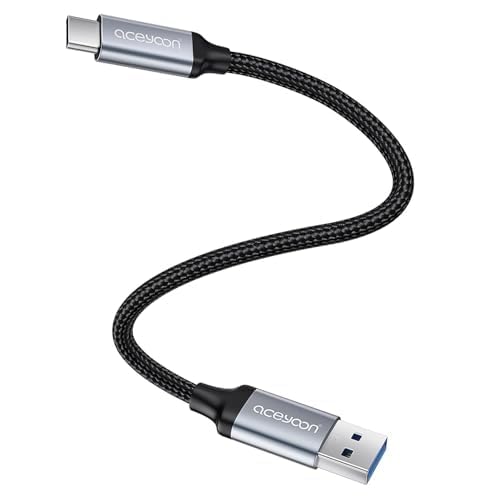 aceyoon USB Type C ケーブル 20cm 短い 1本 タイプC ケーブル 0.2M 最大3A USB-A to USB-C 20