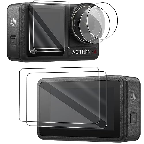 2セット総計6枚対応 DJI Osmo Action 4 メイン用2枚/サブ用2枚/レンズ部用2枚 用のガラスフィルム FOR DJI Osmo