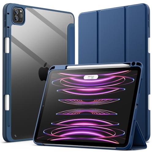 ネイビー/-/3112V・Color:ネイビー・[互換性] 注：iPad Pro 11インチ M4 (2024)には対応できません。iPad Pro 11インチ ケース(2022/2021/2020/2018モデル) 保護ケース 用の特別デザインです。対応モデル： A2759 A2435 A2761 A2762 A2377 A2301 A2459 A2460 A2228 A2068 A2230 A2231 A1980 A2013 A1934 A1979。おデバイスの裏面にあるモデル番号をご確認ください・[クリアクリスタルバック] 柔軟なTPUバンパーと透明なPCハードバックカバーで作られ、おデバイスの本体の美しさを見せます。傷や衝撃からiPadを守りながら、簡単に取り付け・取り外しができます・[Pencilホルダー内蔵] Pencilの収納と取り外しが簡単にできます。Pencilを使用しないときはPencilホルダーで磁気充電ができ、落ちる心配はいりません（Pencilは含まれていません）・[精確なカットアウト] マグネット式スマートカバーは自動スリープ/ウェイク機JETech iPad Pro 11 インチ ケース (2022/2021/2020/2018モデル) Pencil収納透明バックカバー 薄型 スタンド 衝撃吸収 タブレットカバー オートウェイク/スリープ機能 (紺)