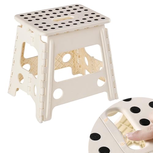 VECELO 踏み台 折りたたみ椅子 2024新登場・安全ロック設計 ステップ 脚立 幅34x奥行27x高さ32cm ベー..