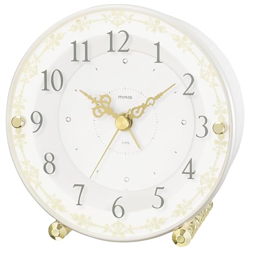 MAG(マグ) 目覚まし時計 置き時計 かわいい おしゃれ インテリア ラインストーン アナログ 静音 連続秒..