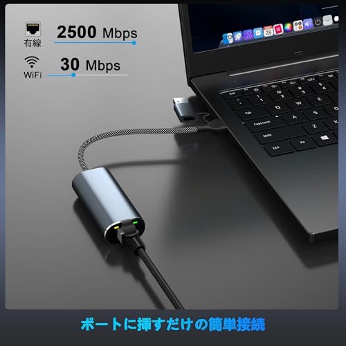 USB LAN�Ѵ������ץ��� ͭ��LAN�����ץ��� 2-IN-1 2.5Gbps Ķ��®�̿� �����ӥå� Type-C ��Type-A RJ45