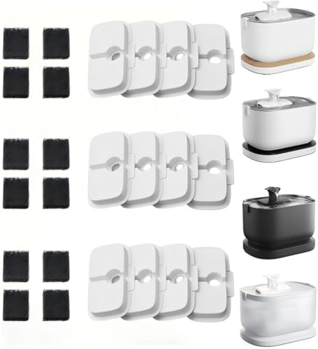 猫 水飲み器フィルター、12+12枚入り ペット自動給水器 用フィルター、 WF005/WF115/WF105 コードレス式 ペット給水器専用フ