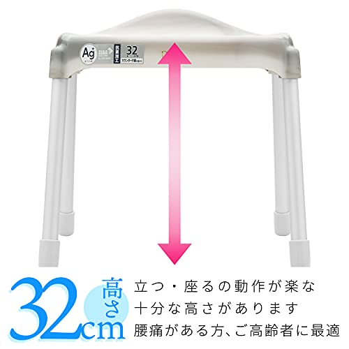 ルミナスエイト 楽天市場店のレック(LEC) Defi アルミ脚 風呂いす ワイド 高さ32cm ( グレー ) BB-371｜アングル3