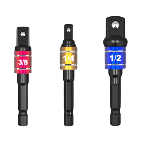 Rakuten - MAEXUS ソケットアダプター 六角軸用 差込角変換 アダプター - インパクトドライバーに最適！六角軸 ⇒ ドライブ角1/4 3/8 1/2